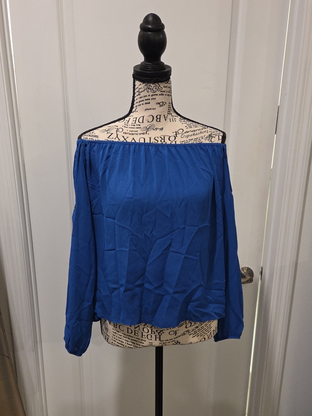 Shinestar Royal Blue Off-Shoulder Tunic Top Size M!